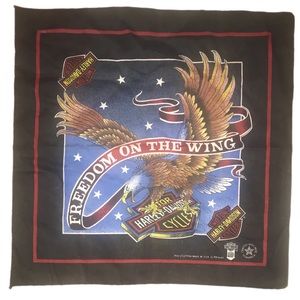 Harley Davidson Vintage Bandana Handkerchief Freedom On The Wing
